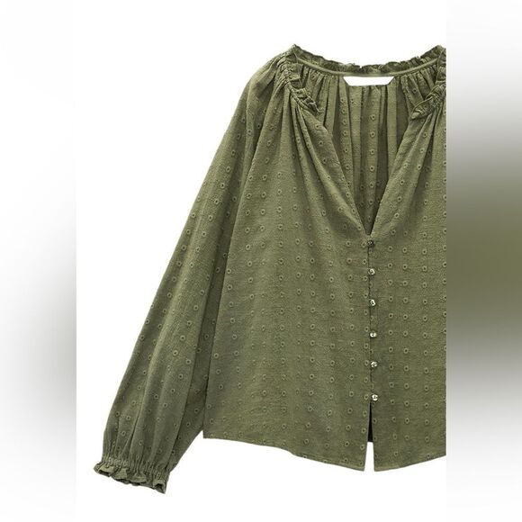 ZARA BOHO EMBROIDERED BLOUSE - Picture 6 of 8